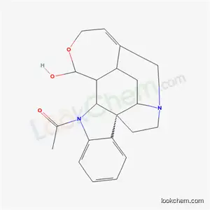 Molecular Structure of 509-40-0 ((17R)-1-Acetyl-19,20-didehydro-17,18-epoxycuran-17-ol)
