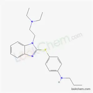 BENZIMIDAZOLE, 1-(2-(DIETHYLAMINO)ETHYL)-2-((p-(PROPYLAMINO)PHENYL)THIO)-