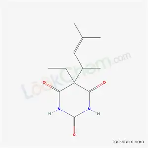 Molecular Structure of 3625-18-1 (5-ethyl-5-(4-methylpent-3-en-2-yl)pyrimidine-2,4,6(1H,3H,5H)-trione)