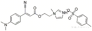 1-[2-[[2-シアノ-3-[4-(ジメチルアミノ)フェニル]-1-オキソ-2-プロペニル]オキシ]エチル]-1-メチルイミダゾリウム/4-メチルベンゼンスルホン酸,(1:1)