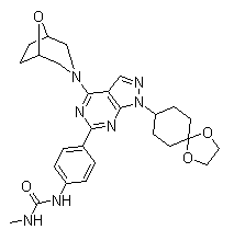 WYE-125132(WYE-132);Urea,N-[4-[1-(1,4-dioxaspiro[4.5]dec-8-yl)-4-(8-oxa-3-azabicyclo[3.2.1]oct-3-yl)-1H-pyrazolo[3,4-d]pyrimidin-6-yl]phenyl]-N'-methyl-