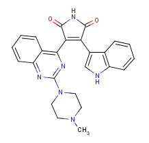 Sotrastaurin;AEB071;3-(1H-indol-3-yl)-4-(2-(4-methylpiperazin-1-yl)quinazolin-4-yl)-1H-pyrrole-2,5-dione