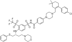 ABT-263(Navitoclax);4-[4-[[2-(4-chlorophenyl)-5,5-dimethyl-1-cyclohexen-1-yl]methyl]-1-piperazinyl]-N-[[4-[[(1R)-3-(4-morpholinyl)-1-[(phenylthio)methyl]propyl]amino]-3-[(trifluoromethyl)sulfonyl]phen