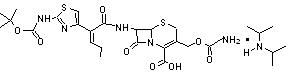 [6R-[6alpha,7beta(Z)]]-3-[[(Aminocarbonyl)oxy]methyl]-7-[[2-[2-[[(1,1-dimethylethoxy)carbonyl]amino]-4-thiazolyl]-1-oxo-2-pentenyl]amino]-8-oxo-5-thia-1-azabicyclo[4.2.0]oct-2-ene-2-carboxylicacidcomp