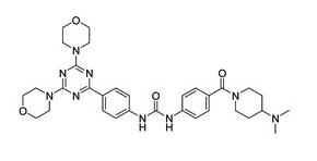 Gedatolisib(PF-05212384,PKI-587);1-(4-(4-(dimethylamino)piperidine-1-carbonyl)phenyl)-3-(4-(4,6-dimorpholino-1,3,5-triazin-2-yl)phenyl)urea