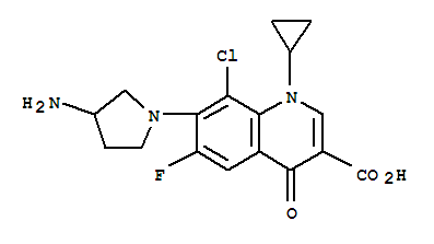 Clinafloxacin;CI-960;PD127391;AM-1091;3-Quinolinecarboxylicacid,7-(3-amino-1-pyrrolidinyl)-8-chloro-1-cyclopropyl-6-fluoro-1,4-dihydro-4-oxo-