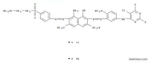 4-アミノ-6-[[5-[(5-クロロ-2,6-ジフルオロ-4-ピリミジニル)アミノ]-2-スルホフェニル]アゾ]-5-ヒドロキシ-3-[[4-[[2-(スルホオキシ)エチル]スルホニル]フェニル]アゾ]-2,7-ナフタレンジスルホン酸/リチウム/ナトリウム,(1:x:x)