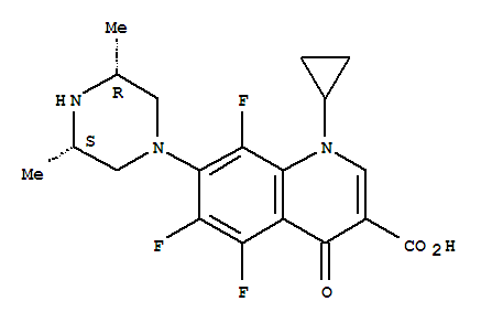 Orbifloxacin;3-Quinolinecarboxylicacid,1-cyclopropyl-7-[(3R,5S)-3,5-dimethyl-1-piperazinyl]-5,6,8-trifluoro-1,4-dihydro-4-oxo-,rel-