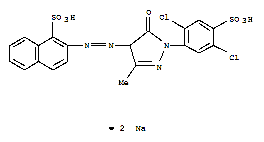 1-Naphthalenesulfonicacid,2-[2-[1-(2,5-dichloro-4-sulfophenyl)-4,5-dihydro-3-methyl-5-oxo-1H-pyrazol-4-yl]diazenyl]-,sodium salt (1:2)(12220-64-3)