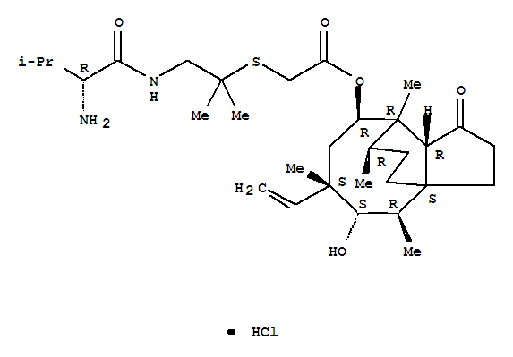 ValnemulinHCl;Aceticacid,2-[[2-[[(2R)-2-amino-3-methyl-1-oxobutyl]amino]-1,1-dimethylethyl]thio]-,(3aS,4R,5S,6S,8R,9R,9aR,10R)-6-ethenyldecahydro-5-hydroxy-4,6,9,10-tetramethyl-1-oxo-3a,9-propano-3aH-