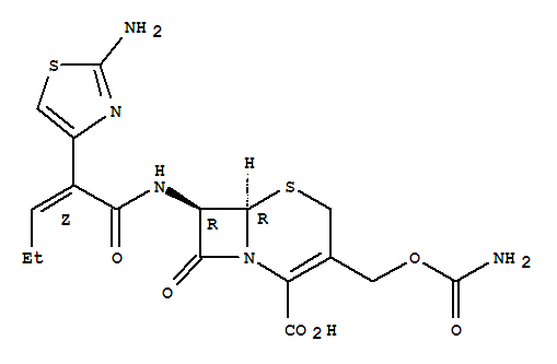 (6R,7R)-3-[[(Aminocarbonyl)oxy]methyl]-7-[[(2Z)-2-(2-amino-4-thiazolyl)-1-oxo-2-pentenyl]amino]-8-oxo-5-thia-1-azabicyclo[4.2.0]oct-2-ene-2-carboxylicacid