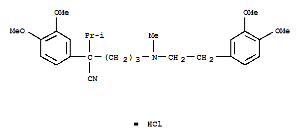 VerapamilHCl;Benzeneacetonitrile,α-[3-[[2-(3,4-dimethoxyphenyl)ethyl]methylamino]propyl]-3,4-dimethoxy-α-(1-methylethyl)-,hydrochloride(1:1)