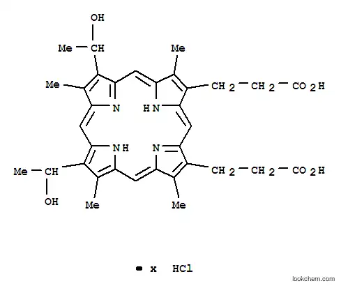 7,12-ビス(1-ヒドロキシエチル)-3,8,13,17-テトラメチル-21H,23H-ポルフィリン-2,18-ジプロパン酸/塩酸,(1:x)