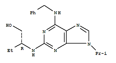 Roscovitine(Seliciclib,CYC202);(R)-2-(6-(benzylamino)-9-isopropyl-9H-purin-2-ylamino)butan-1-ol