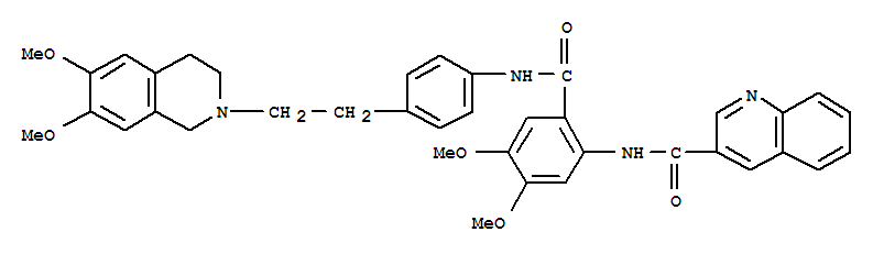 Tariquidar;XR9576;3-Quinolinecarboxamide,N-[2-[[[4-[2-(3,4-dihydro-6,7-dimethoxy-2(1H)-isoquinolinyl)ethyl]phenyl]amino]carbonyl]-4,5-dimethoxyphenyl]-