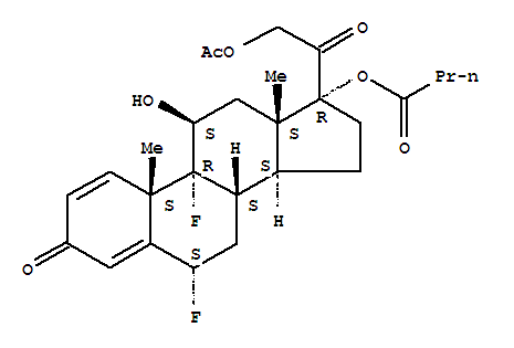 Difluprednate;CM9155;Pregna-1,4-diene-3,20-dione,21-(acetyloxy)-6,9-difluoro-11-hydroxy-17-(1-oxobutoxy)-,(6α,11β)-