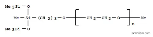 Molecular Structure of 27306-78-1 (Poly(oxy-1,2-ethanediyl),a-methyl-w-[3-[1,3,3,3-tetramethyl-1-[(trimethylsilyl)oxy]-1-disiloxanyl]propoxy]-)