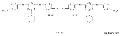2,2′-(1,2-エテンジイル)ビス[5-[[4-(4-モルホリニル)-6-[(4-スルホフェニル)アミノ]-1,3,5-トリアジン-2-イル]アミノ]ベンゼンスルホン酸]テトラナトリウム