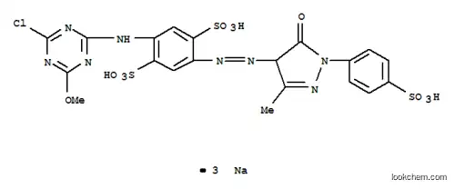 2-[(4-クロロ-6-メトキシ-1,3,5-トリアジン-2-イル)アミノ]-5-[[[4,5-ジヒドロ-3-メチル-5-オキソ-1-[4-(ソジオオキシスルホニル)フェニル]-1H-ピラゾール]-4-イル]アゾ]-1,4-ベンゼンジスルホン酸二ナトリウム