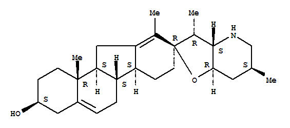 Cyclopamine;11-deoxojervine;Spiro[9H-benzo[a]fluorene-9,2'(3'H)-furo[3,2-b]pyridin]-3-ol,1,2,3,3'a,4,4',5',6,6',6a,6b,7,7',7'a,8,11,11a,11b-octadecahydro-3',6',10,11b-tetramethyl-,(2'R,3S,3'R,3'aS,6'S