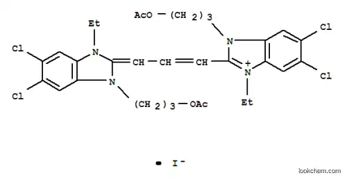 1-[3-(アセチルオキシ)プロピル]-2-[3-[[1-[3-(アセチルオキシ)プロピル]-5,6-ジクロロ-3-エチル-1,3-ジヒドロ-2H-ベンゾイミダゾール]-2-イリデン]-1-プロペニル]-5,6-ジクロロ-3-エチル-1H-ベンゾイミダゾール-3-イウム?ヨージド
