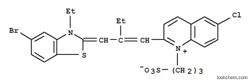 2-[2-[[5-ブロモ-3-エチルベンゾチアゾール-2(3H)-イリデン]メチル]-1-ブテニル]-6-クロロ-1-(3-スルホナトプロピル)キノリニウム
