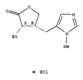 PilocarpineHCl;NSC5746HCl;2(3H)-Furanone,3-ethyldihydro-4-[(1-methyl-1H-imidazol-5-yl)methyl]-,hydrochloride(1:1),(3S,4R)-