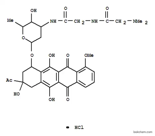5,12-나프타세네디온, 8-아세틸-7,8,9,10-테트라히드로-6,8,11-트리히드록시-1-메톡시-10-((2,3,6-트리데옥시-3-((N- (N,N-디메틸글리실)글리실)아미노)- 알파-L-릭소-헥소피라노실)옥시)-, 모노하이드로클로라이드, (8S-시스)-