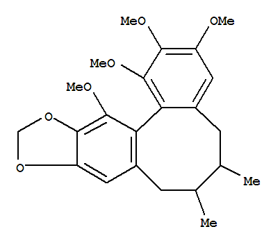 SchisandrinB(SchB);Benzo[3,4]cycloocta[1,2-f][1,3]benzodioxole,5,6,7,8-tetrahydro-1,2,3,13-tetramethoxy-6,7-dimethyl-,(6R,7S,13aR)-rel-