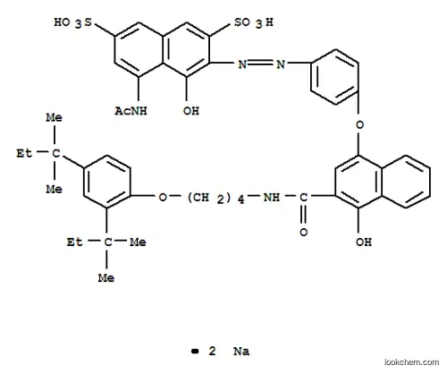 4-[4-[8-(アセチルアミノ)-1-ヒドロキシ-3,6-ビス(ソジオスルホ)-2-ナフチルアゾ]フェノキシ]-N-[4-(2,4-ジ-tert-ペンチルフェノキシ)ブチル]-1-ヒドロキシ-2-ナフトアミド