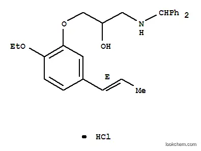 1-[(ジフェニルメチル)アミノ]-3-[2-エトキシ-5-[(E)-1-プロペニル]フェノキシ]-2-プロパノール?塩酸塩