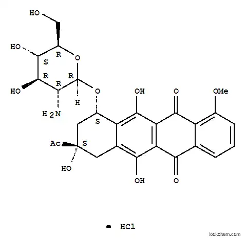 5,12-나프타세네디온, 8-아세틸-10-((2-아미노-2-데옥시-베타-D-글루코피란오실)옥시)-7,8,9,10-테트라히드로-6,8,11-트리히드록시 - 1-메톡시-, 하이드로클로라이드, (8S-cis)-