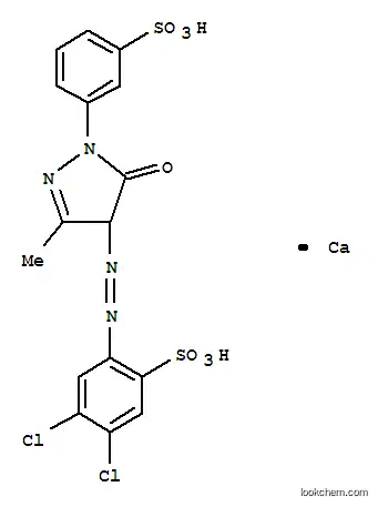 カルシウム=4,5-ジクロロ-2-[5-ヒドロキシ-3-メチル-1-(3-スルホナトフェニル)-4-ピラゾリルアゾ]ベンゼンスルホナート