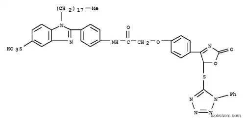 2-[4-[[[4-[[2,5-ジヒドロ-2-オキソ-5-[(1-フェニル-1H-テトラゾール-5-イル)チオ]オキサゾール]-4-イル]フェノキシ]アセチル]アミノ]フェニル]-1-オクタデシル-1H-ベンゾイミダゾール-5-スルホン酸