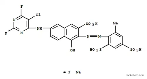 4-[[6-[[(5-クロロ-2,6-ジフルオロピリミジン)-4-イル]アミノ]-1-ヒドロキシ-3-ソジオスルホ-2-ナフチル]アゾ]-5-メチル-1,3-ベンゼンジスルホン酸ジナトリウム