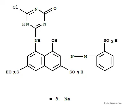 トリナトリウム=5-(4-クロロ-6-ヒドロキシ-1,3,5-トリアジン-2-イルアミノ)-4-ヒドロキシ-3-(2-スルホナトフェニルアゾ)-2,7-ナフタレンジスルホナート
