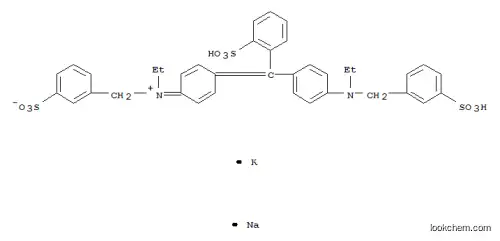 이수소(에틸)[4-[알파-[4-[에틸(3-술포나토벤질)아미노]페닐]-2-술포나토벤질리덴]시클로헥사-2,5-디엔-1-일리덴](3-술포나토벤질)암모늄, 칼륨 나트륨 소금