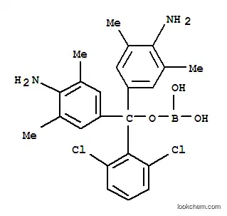 4,4'-디아미노-3,3',5,5'-테트라메틸-2",6"-트리틸알코올, 붕산과 모노에스테르