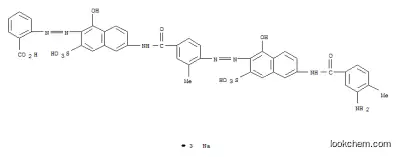 2-[[6-[[4-[[6-[(3-アミノ-4-メチルベンゾイル)アミノ]-1-ヒドロキシ-3-スルホ-2-ナフチル]アゾ]-3-メチルベンゾイル]アミノ]-1-ヒドロキシ-3-スルホ-2-ナフチル]アゾ]安息香酸トリナトリウム