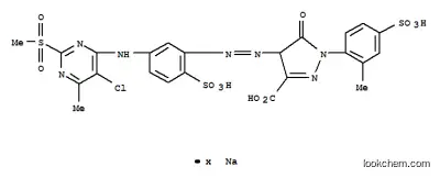 4-[[5-[[5-クロロ-6-メチル-2-(メチルスルホニル)-4-ピリミジニル]アミノ]-2-スルホフェニル]アゾ]-4,5-ジヒドロ-1-(2-メチル-4-スルホフェニル)-5-オキソ-1H-ピラゾール-3-カルボン酸/ナトリウム