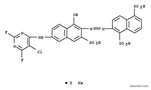 2-[[6-[(5-クロロ-2,6-ジフルオロ-4-ピリミジニル)アミノ]-1-ヒドロキシ-3-スルホ-2-ナフタレニル]アゾ]-1,5-ナフタレンジスルホン酸三ナトリウム