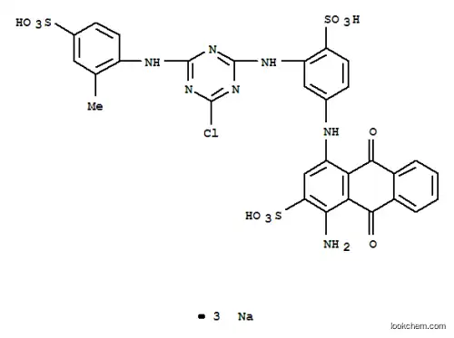 1-アミノ-4-[[3-[[4-クロロ-6-[(2-メチル-4-スルホフェニル)アミノ]-1,3,5-トリアジン-2-イル]アミノ]-4-スルホフェニル]アミノ]-9,10-ジヒドロ-9,10-ジオキソ-2-アントラセンスルホン酸トリナトリウム