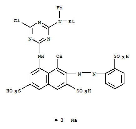 2,7-Naphthalenedisulfonicacid,5-[[4-chloro-6-(ethylphenylamino)-1,3,5-triazin-2-yl]amino]-4-hydroxy-3-[2-(2-sulfophenyl)diazenyl]-,sodium salt (1:3)