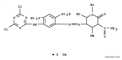 4-[[5-(アミノカルボニル)-1-エチル-2-ヒドロキシ-4-メチル-6-オキソ-3-ピペリジニル]アゾ]-6-[(4,6-ジクロロ-1,3,5-トリアジン-2-イル)アミノ]-1,3-ベンゼンジスルホン酸ジナトリウム