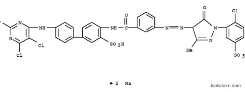 4-[[3-[[[1-(2-クロロ-5-ソジオスルホフェニル)-4,5-ジヒドロ-3-メチル-5-オキソ-1H-ピラゾール]-4-イル]アゾ]ベンゾイル]アミノ]-4′-[(2,5,6-トリクロロ-4-ピリミジニル)アミノ]-1,1′-ビフェニル-3-スルホン酸ナトリウム