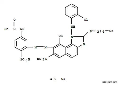 ジナトリウム=8-(5-ベンゾイルアミノ-2-スルホナトフェニルアゾ)-1-(2-クロロアニリノ)-9-ヒドロキシ-2-ペンチル-1H-ナフト[2,1-d]イミダゾール-7-スルホナート