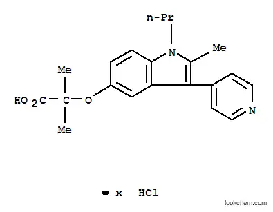 프로판산, 2-메틸-2-((2-메틸-1-프로필-3-(4-피리디닐)-1H-인돌-5-일)옥시)-, 염산염