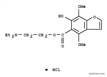 5-벤조푸란카르복실산, 4,7-디메톡시-6-히드록시-, 2-(디에틸아미노)에틸 에스테르, 염산염