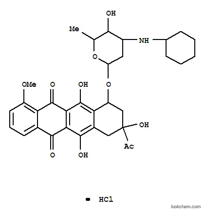 5,12-나프타센디온, 8-아세틸-10-[[3-(사이클로헥실아미노)-2,3-트리데옥시-.알파.-L-릭소-헥소피라노실]옥시]-6, 7,8,9- 테트라히드로-10-트리히드록시-6,8,11-메톡시-, 염산염, (1S-cis)-