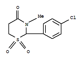 Chlormezanone;1,1-dioxide-2-(4-chlorophenyl)tetrahydro-3-methyl-4H-1,3-thiazin-4-one